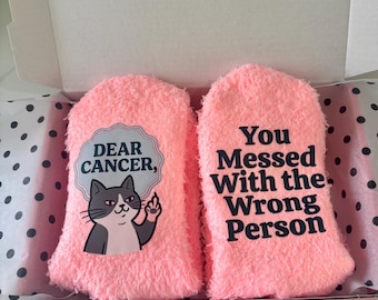 Pink Cancer Warrior Socks: You Messed With Wrong Person | Cancer Gift