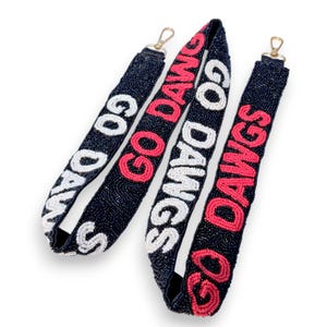 GO DAWGS Beaded Bag Strap | Handmade Gameday Purse Strap | Detachable Belt