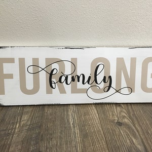 Family Name Sign Custom Wood Sign with Family Name, 7.25x22 in size and Colors of Your Choice LR-152 image 4