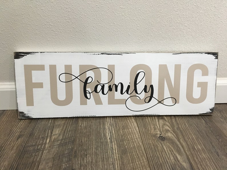 Family Name Sign Custom Wood Sign with Family Name, 7.25x22 in size and Colors of Your Choice LR-152 image 4