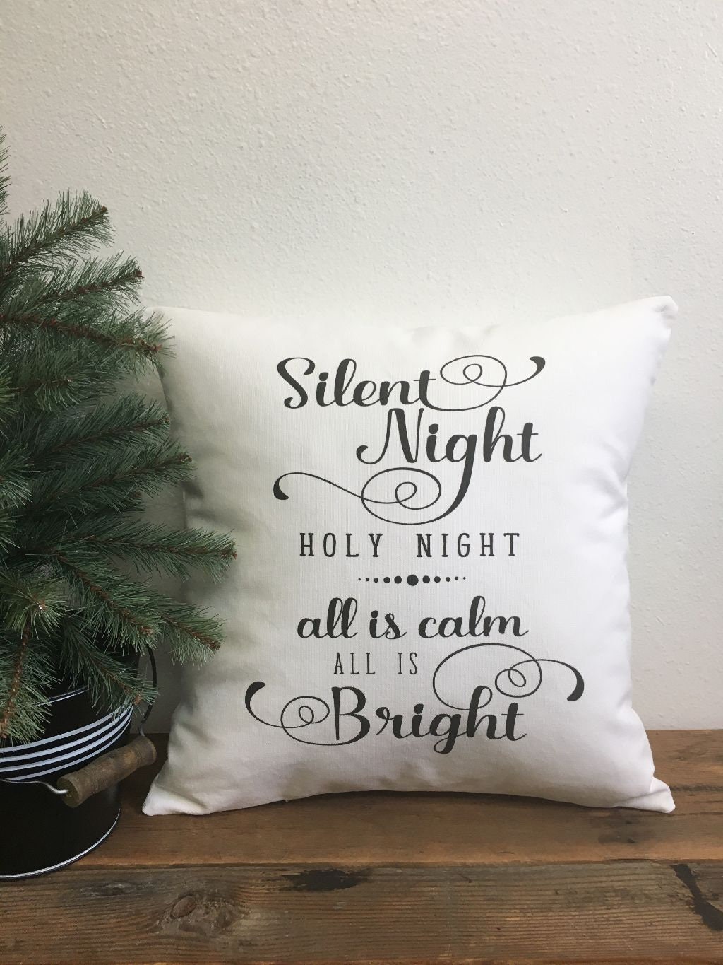 Oh Holy Night Accent Pillow in White