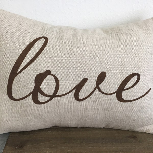 Love Pillow, Wedding Pillow, Anniversary Pillow, Farmhouse Style Love Pillow, 12x16, 12X20, 14X24   LR-456