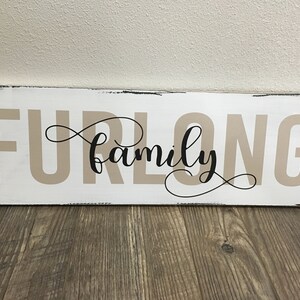 Family Name Sign Custom Wood Sign with Family Name, 7.25x22 in size and Colors of Your Choice LR-152 image 2