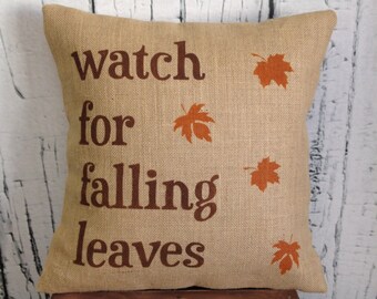 Autumn Pillow: Falling Leaves Thanksgiving Decor