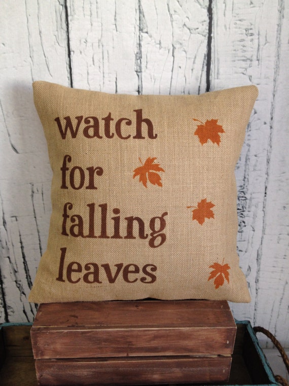 Autumn Pillow: Falling Leaves Thanksgiving Decor
