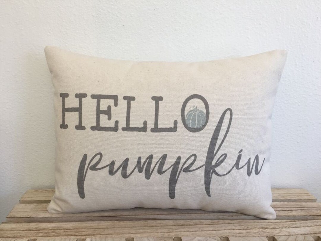 Hello Pumpkin Pillow Fall Pumpkin Pillow Halloween Pillow Etsy
