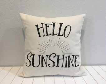 Hello Sunshine Pillow, Summer Pillow, 12", 14", 16", 18", 20"  LR-402