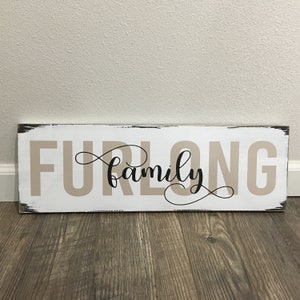 Family Name Sign Custom Wood Sign with Family Name, 7.25x22 in size and Colors of Your Choice LR-152 image 3