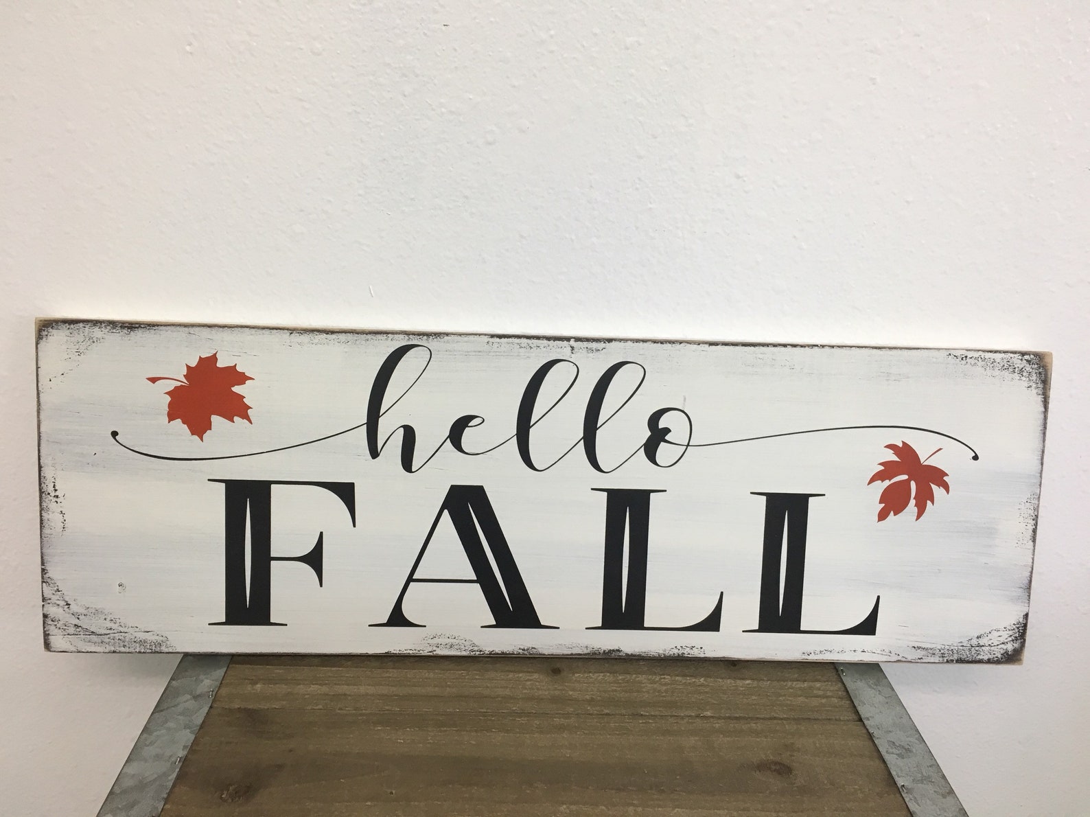Hello Fall Wood Sign Farmhouse Style Hello Fall Sign Sign | Etsy