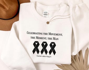 Black History Coquette Sweatshirt, Celebrating the Movement Quote Hoodie, MLK Day Bow Sweatshirt, Black History Month, Inspirational Quote