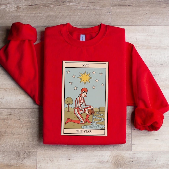 The Star Man Tarot Card Sweatshirt, David Bowie Shirt, Vintage Tarot, Tarot Lover Gift, Concert Shirt, Old School Band Tee, David Rock Band