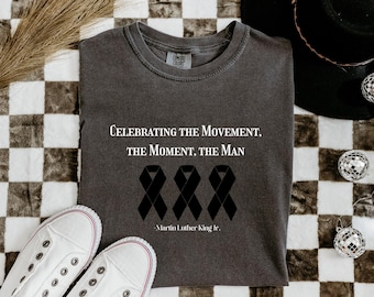 Comfort Colors Black History Coquette Png, Celebrating the Movement Quote, MLK Day Bow Graphic, Black History Month, Inspirational Quote
