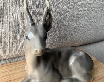Royal Copenhagen Deer Figurine No. 756 – Lying Stag – Danish Porcelain – Vintage