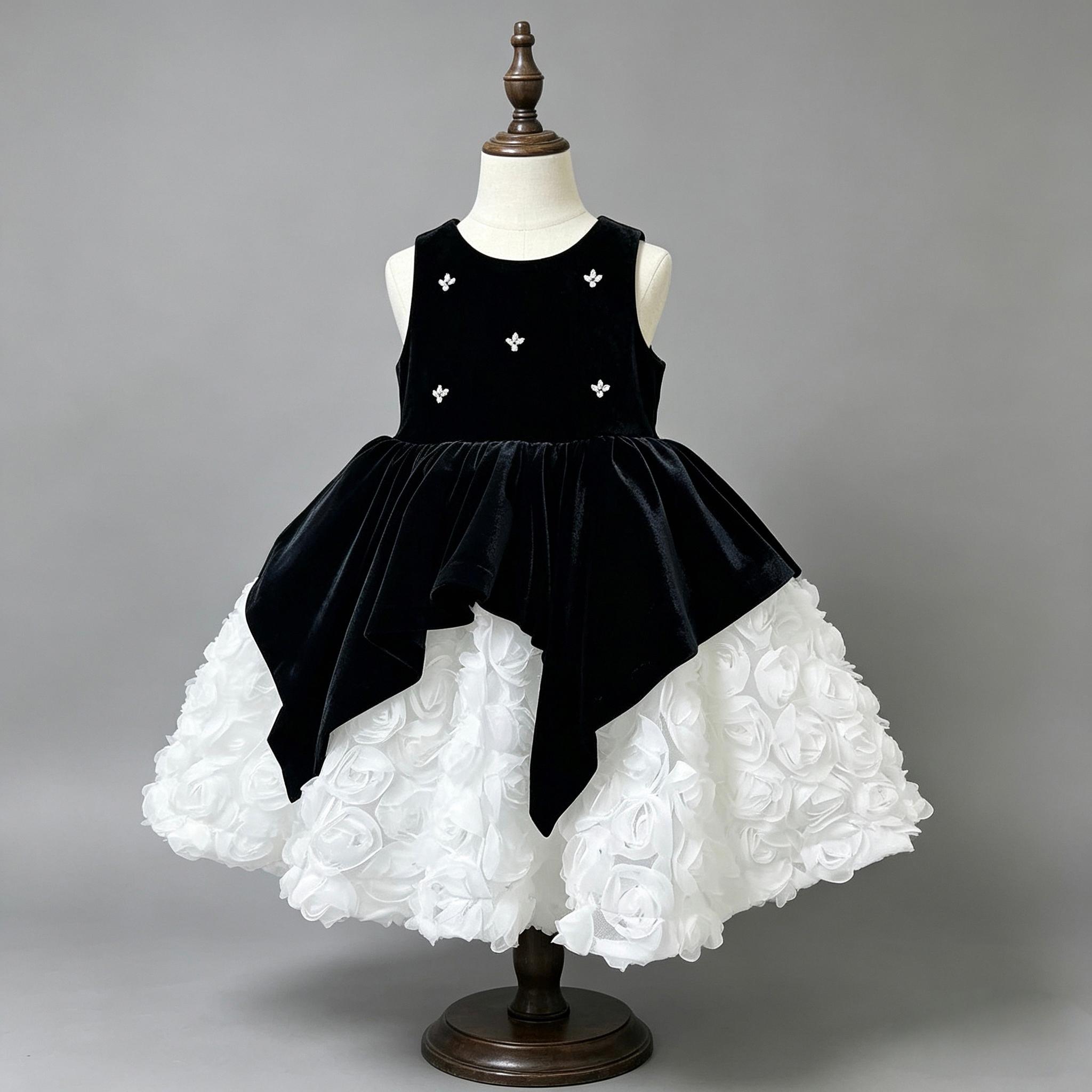 Christmas Velvet Dress Black White - Etsy