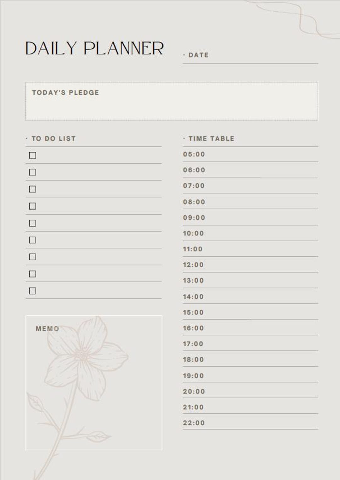 Minimalist Daily Planner Printable | Pastel Template | Boost Your ...