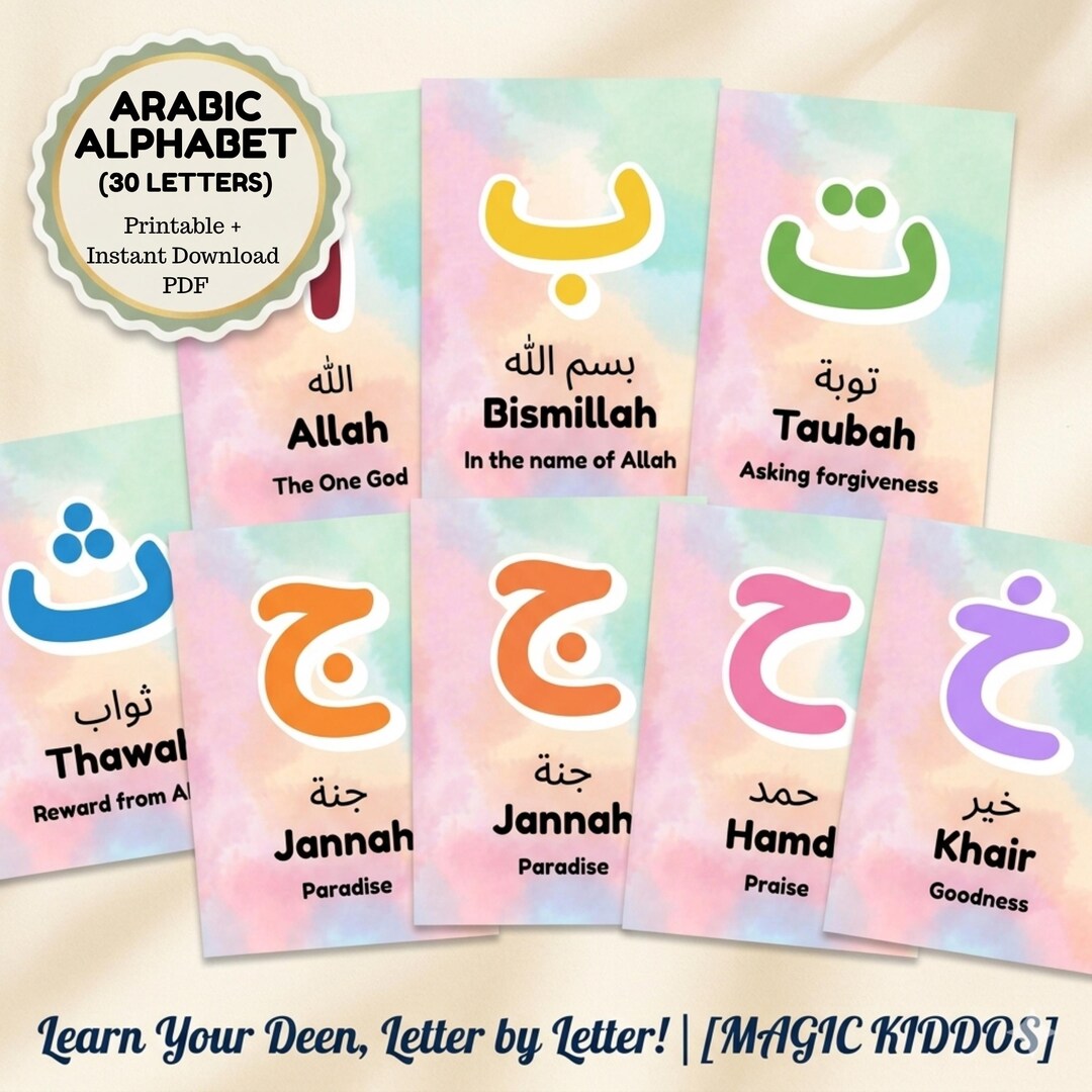 Arabic Alphabet Flashcards Printable for Kids | Learning Hijaiyah