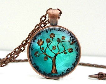 Tree of Life Necklace - Turquoise Pendant Necklace, Popular Necklace, Tree of Life Gifts, Copper Jewelry, Gift for Her, Friends Birthday