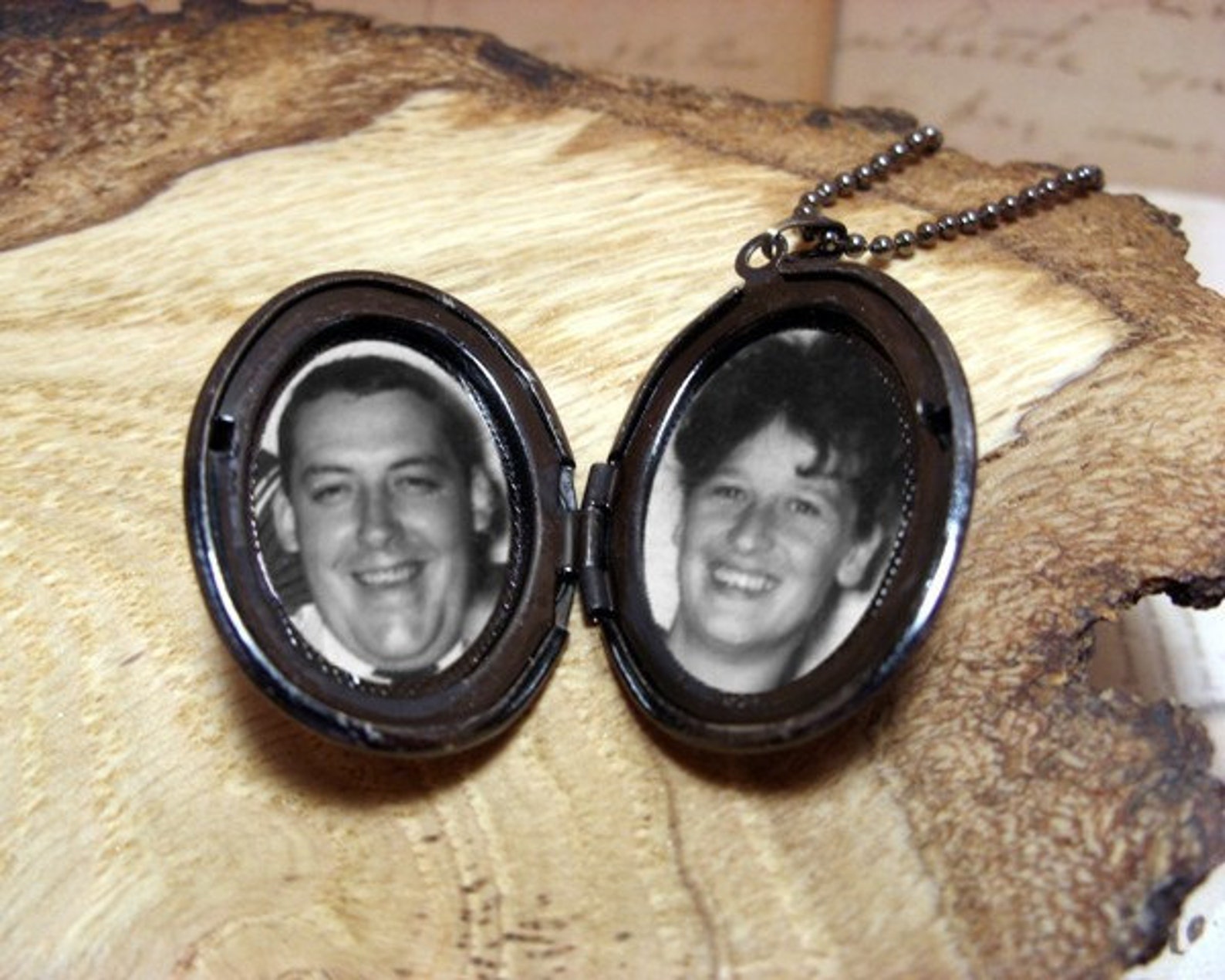 Personalized Locket Monogram Pendant Necklace Gunmetal Locket Etsy