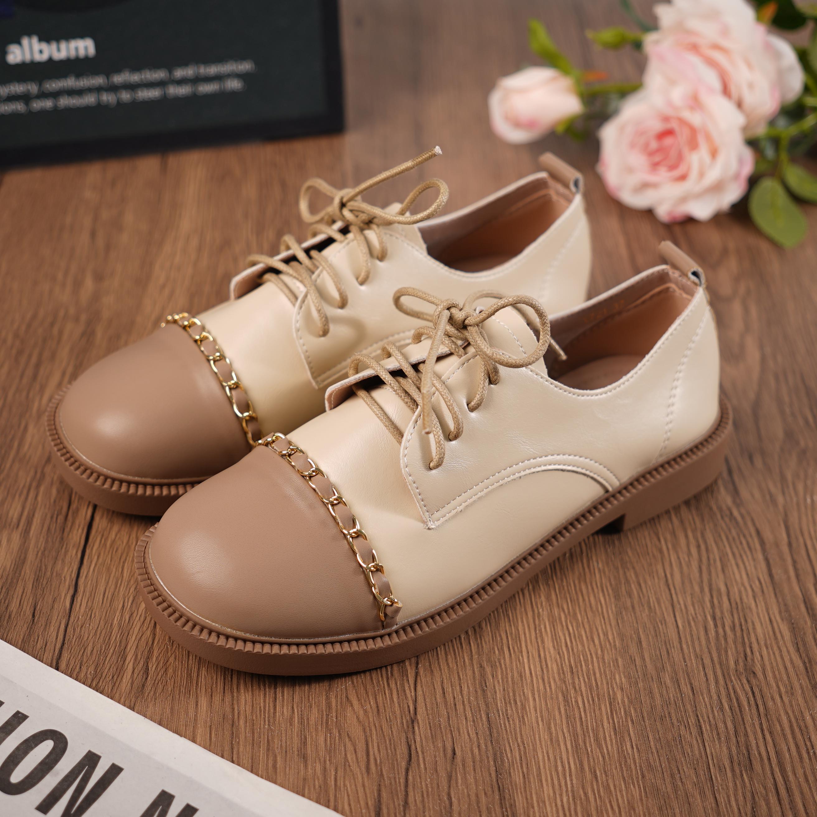 Brown Square Toe Lace up Flats Women - Etsy display picture 1