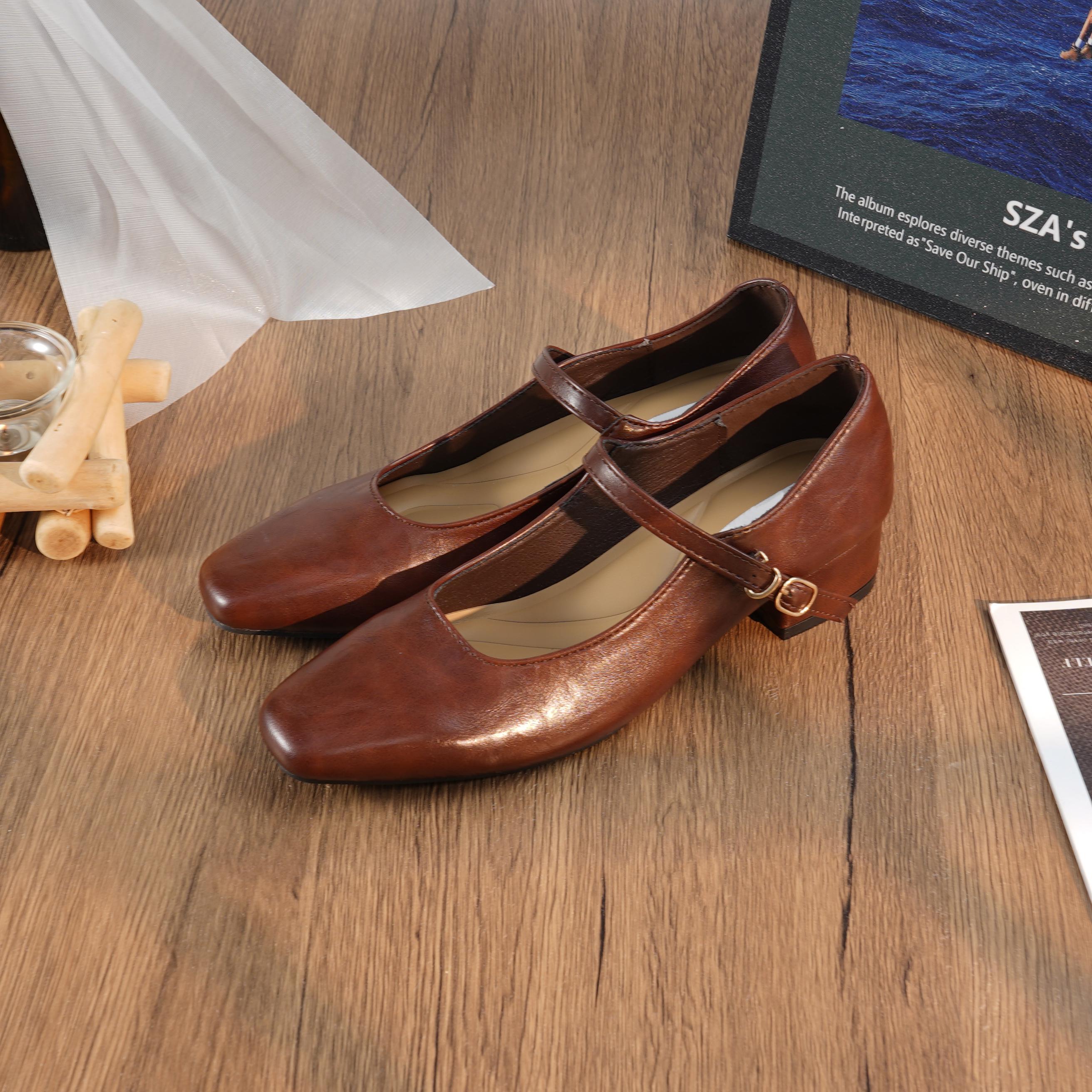 Ballerines Femme Dream Pairs à Bout Carré – Petit Talon Compensé 2 Cm – Confortables Pour Bureau, Mariage, Soirée