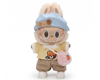 Set di vestiti per bambole Labubu da 17 cm, rari vestiti fatti a mano in stile orso Labubu con accessori