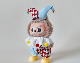 Traje Labubu, disfraz de Joker, payaso, arlequín, disfraz para muñeco de peluche de 17 cm, abalorio para bolso