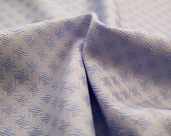 Tela de brocado vintage, estampado gris/azul claro - Tela jacquard para ropa y decoración, alta calidad