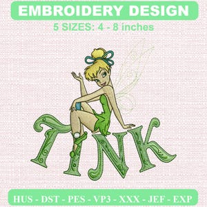 Tinker Bell Embroidery Design, Magical Character Machine Embroidery File (Digital Download)
