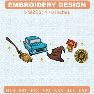 Broderade trollkarlsmagiska ikoner broderidesign, retro vintage klädmönster, DST PES-filer