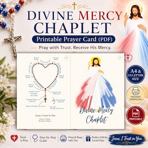 Divine Mercy Chaplet Prayer Card | Step-by-Step Guide (PDF Download)