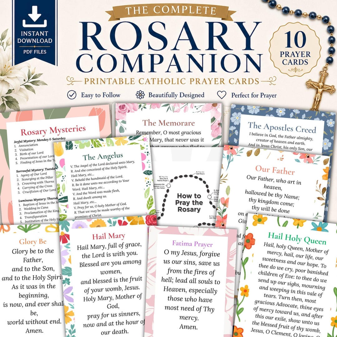 How to Pray the Rosary Guide, Mysteries of the Rosary, Catholic Rosary ...