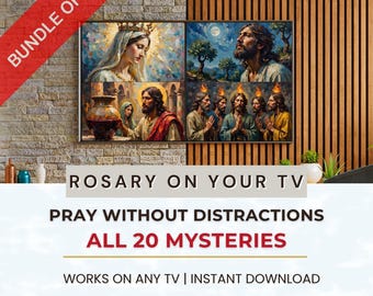 Be rosenkransen TV-konstpaket | 20 mysterier i oljemålningsstil (digital nedladdning)