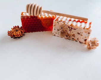 Saponetta con farina d'avena, miele e curcuma – Sapone artigianale al burro di karité naturale per pelli sensibili