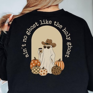 Christliches Halloween-Sweatshirt, Sweatshirt mit dem Aufdruck „Heiliger Geist“, Cowboy-Geist-Rückendruck