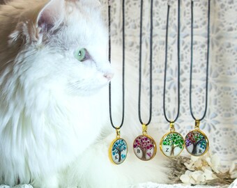 Dog Hair Keepsake, Memorial Necklace,  Cat Fur Resin Pendant, Custom Loss Gift