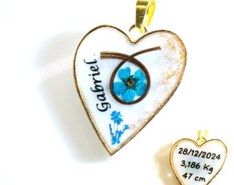 Baby Custom Hair Keepsake Necklace Newborn Pendant Personalized New Mom Name Memorial Gift