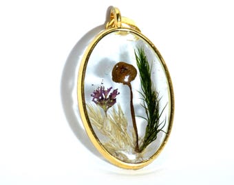 Real Mushroom Resin Pendant, Botanical Necklace, Forestcore Jewelry,  Gift for Her