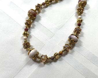 Neutral Hued Gemstones Necklace