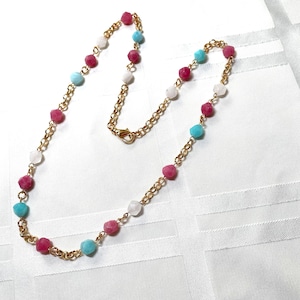 Mixed Multicolor Faceted Gemstone and Crystal Necklace