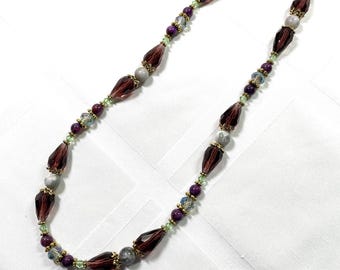 Amethyst Purple Beaded Necklace