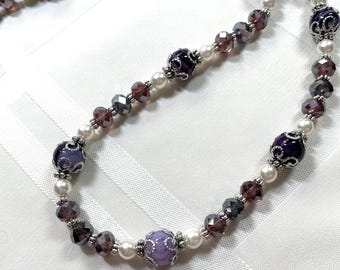 Purple Agate Gemstone Necklace