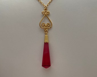Bright Pink Pendant Necklace