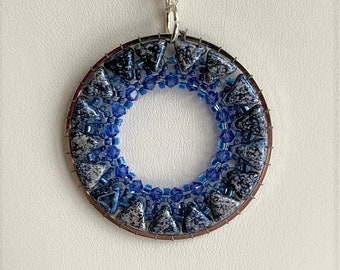 Blue Round Pendant Necklace
