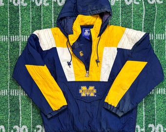 Vintage Michigan 1/2 Zip Anorak Pullover Starter Jacket - XL - Etsy