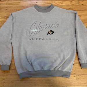 Vintage Colorado Buffaloes Embroidered Crewneck Sweatshirt | Gray Lee Sport | Size L | CU Boulder Gift