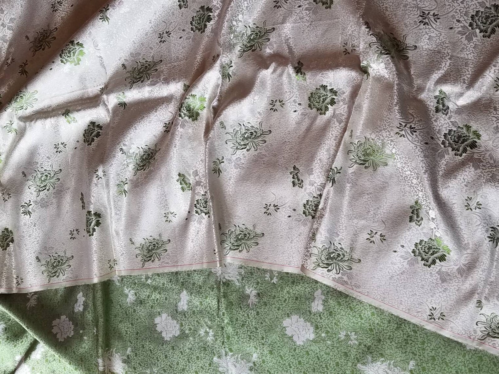 Fabric by the Yard Mint Condition Silk Damask Hong Kong Etsy