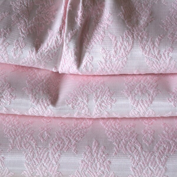 Vintage Blackout Curtains, Vintage Pink Damask, Pinched Pleat or Rod Pocket, Extra Wide