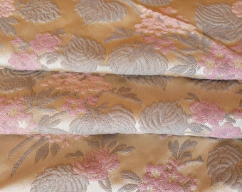 Vintage Floral Satin Damask Fabric by the Yard, Mint Condition