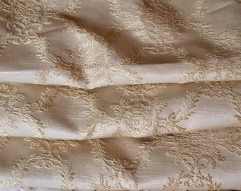 Satin Damask Bedspread, Tailored Gold, 111"l. x 94"w.