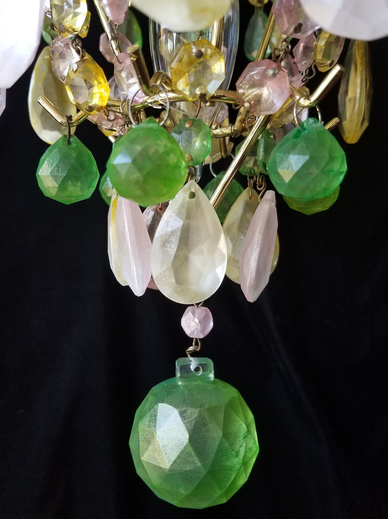Crystal Chandelier Lighting, Colored Opalescent Wedding Cake, 26h. x 19.5 w., One of a Kind, Layaway Available image 7